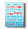 Under The Sea Ocean Rhyme - Stretched Canvas Nursery Wall Art Decor - Adorable You are My Sunshine - Whale Design - Baby Gift idea - Wooden Frame Construction - Ready to Hang 11X14 view 1