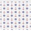 Ambesonne Anchor Shower Curtain, Maritime Design Anchors and Ship Wheels on The White Background Art Print, Cloth Fabric Bathroom Decor Set with Hooks, 69" W x 84" L, Navy Blue and Ruby view 2