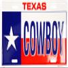 Texas Cowboy "Don't mess with Texas" Auto License Plate Tag made in usa view 1