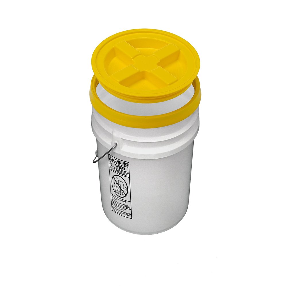 4.25 Gallon White Bucket with Gamma Seal Lid (Yellow)