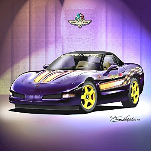 1998 Corvette INDY 500 PACE CAR - Art Print Poster by Artist Danny Whitfield - Size 20 X 30