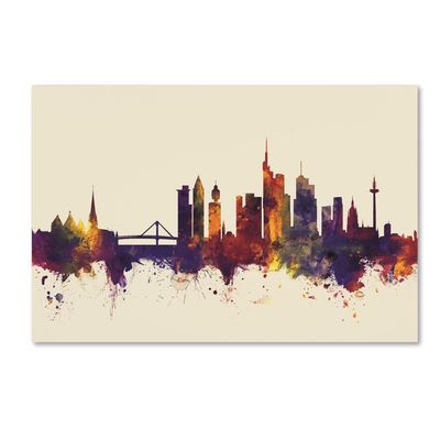Trademark Fine Art Frankfurt Germany Skyline IV by Michael Tompsett, 16x24-Inch-Inch