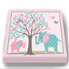 Whimsical Elephant & Lovebirds Garden - Checkerboard Stretched Canvas Nursery Decor - Wall Art That Makes a Memorable Baby Gift Idea - Wooden Frame Construction - Ready to Hang 24X30 view 3