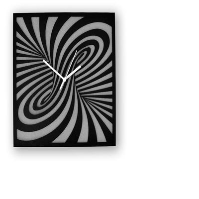 Concrete Clock & Black Acrylic Silhouette - Square Wall Clock - Modern Wall Clock - Optical Illusion - Housewarming Gift Idea