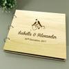 Darling Souvenir Rustic Wedding Wood Engraved Bride & Groom Advice Guestbook Photo Album Custom Scrapbook view 3