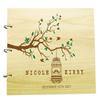 Photo Album Custom Scrapbook Personalized Wood Name Engraved Bride & Groom Advice Book view 1