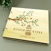 Photo Album Custom Scrapbook Personalized Wood Name Engraved Bride & Groom Advice Book view 4