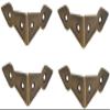 Set of 4 Brass 90 Degree Spade Trunk Corners, Antique Brass Finish, Edge Guard Table Cabinet Protector, Solid Metal Furniture Decor, Decorative Corner Brackets view 1