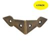 Set of 4 Brass 90 Degree Spade Trunk Corners, Antique Brass Finish, Edge Guard Table Cabinet Protector, Solid Metal Furniture Decor, Decorative Corner Brackets view 2