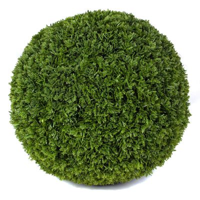 3rd Street Inn Large Cypress Topiary Ball - Artificial Plant Set - Indoor/Outdoor Wedding Party Decor - Faux Foliage Garden Sphere - Tree and Bush Substitute (15")