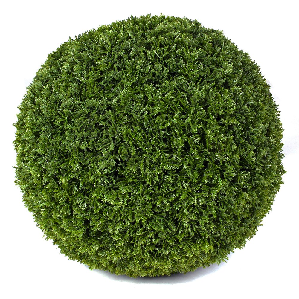 3rd Street Inn Large Cypress Topiary Ball - Artificial Plant Set - Indoor/Outdoor Wedding Party Decor - Faux Foliage Garden Sphere - Tree and Bush Substitute (15")