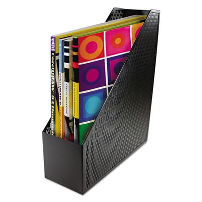 Artistic ART20004 Urban Collection Punched Metal Magazine File, 3 1/2 x 10 x 11 1/2, Black