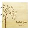 Engraved Trees Couple Birds Wedding Guest Book Personalized Name and Date Photo Albums view 1