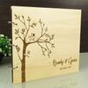Engraved Trees Couple Birds Wedding Guest Book Personalized Name and Date Photo Albums view 2