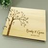 Engraved Trees Couple Birds Wedding Guest Book Personalized Name and Date Photo Albums view 3