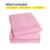 1500 Supreme Collection Twin XL Sheet Sets Pink - 3 Piece Bed Sheets and Pillowcase Set for Twin XL Mattress - Extra Soft, Elastic Corner Straps, Deep Pocket Sheets, Twin XL Pink view 3