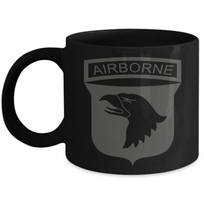 101st Airborne Coffee Mug - Grey US Army Coffee Mug - Both Sides