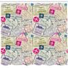 Ambesonne Travel Shower Curtain, Passport and Visa Stamps Illustration of Toronto Hong Kong Berlin Print, Cloth Fabric Bathroom Decor Set with Hooks, 69" W x 84" L, Eggshell and Pink view 2