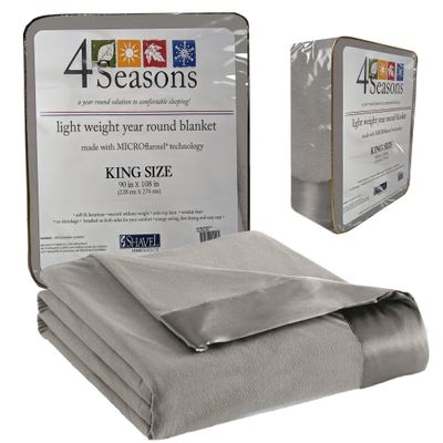 Thermee Micro Flannel King Size Blankets, Lightweight All Seasons Cozy Blanket, Throw Blankets for Home and Living Room, Comfy & Soft Blanket for Couch, Machine Wash, No Pilling - Slate Grey