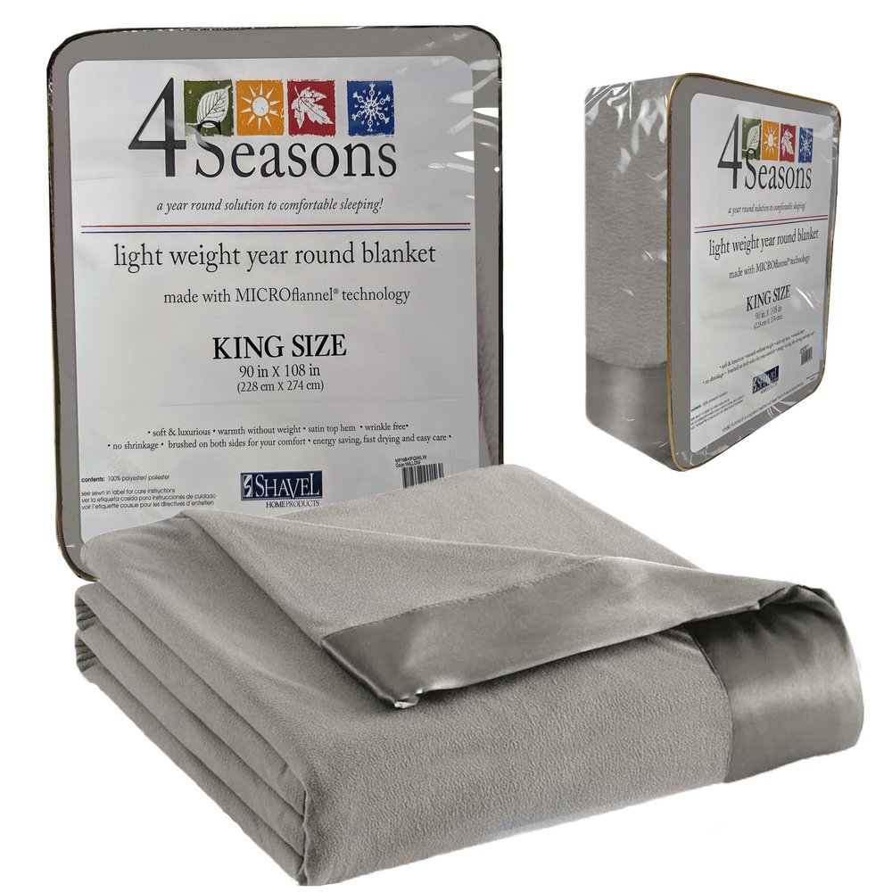 Thermee Micro Flannel King Size Blankets, Lightweight All Seasons Cozy Blanket, Throw Blankets for Home and Living Room, Comfy & Soft Blanket for Couch, Machine Wash, No Pilling - Slate Grey