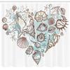 Ambesonne Nautical Shower Curtain, Hand Drawn Seashells Scallop Starfish Whelk Ocean Underwater Life Theme, Cloth Fabric Bathroom Decor Set with Hooks, 69" W x 84" L, Brown Warm Taupe Teal view 2