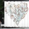 Ambesonne Nautical Shower Curtain, Hand Drawn Seashells Scallop Starfish Whelk Ocean Underwater Life Theme, Cloth Fabric Bathroom Decor Set with Hooks, 69" W x 84" L, Brown Warm Taupe Teal view 3