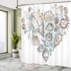 Ambesonne Nautical Shower Curtain, Hand Drawn Seashells Scallop Starfish Whelk Ocean Underwater Life Theme, Cloth Fabric Bathroom Decor Set with Hooks, 69" W x 84" L, Brown Warm Taupe Teal view 4