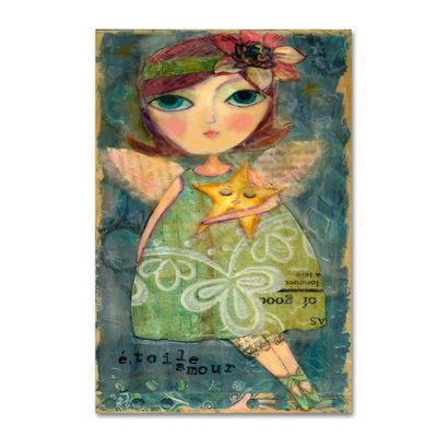Trademark Fine Art Wyanne 'Big Eyed Girl Star Lover Fairy' Canvas