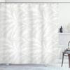 Ambesonne Abstract Shower Curtain, Sketchy Palm Leaves Jungle Foliage Tropical Eco Exotic Branch Design, Cloth Fabric Bathroom Decor Set with Hooks, 69" W x 84" L, White Green view 1