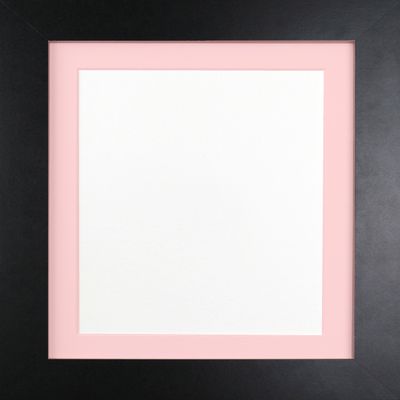 FRAMES BY POST 39mm Black Photo Picture Poster Frame with Pink Mount 60 x 80cm for Pic Size 50 x 70cm (Plastic Glass)