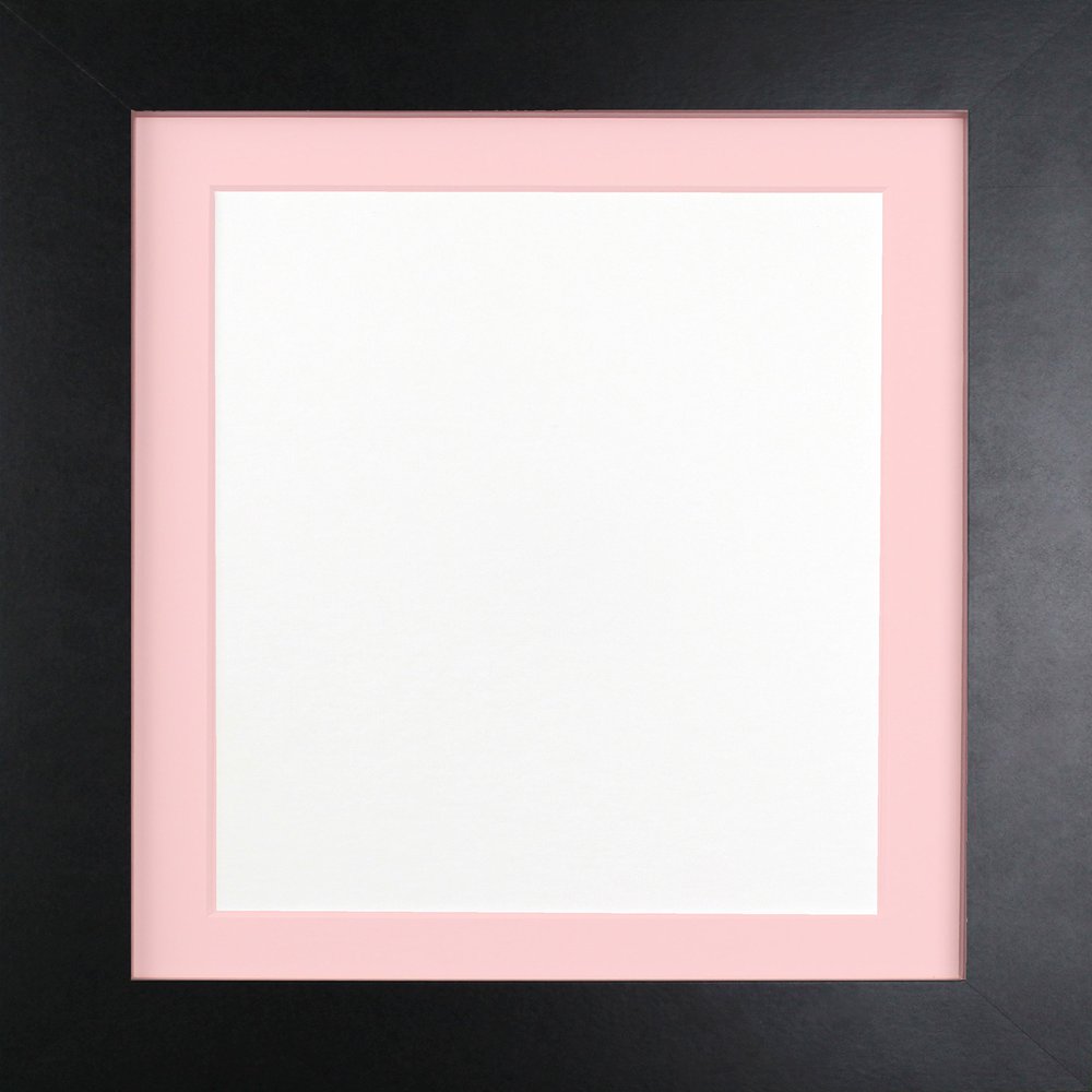 FRAMES BY POST 39mm Black Photo Picture Poster Frame with Pink Mount 60 x 80cm for Pic Size 50 x 70cm (Plastic Glass)