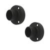 Flat Black Corner Shower Curtain Rod (30" x 48") Round Brackets view 2