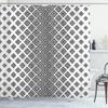 Ambesonne Abstract Shower Curtain, Vertical Square Shaped Geometric Pattern Minimalist Modern Style Trippy Design, Cloth Fabric Bathroom Decor Set with Hooks, 69" W x 70" L, Black Ivory view 1