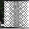 Ambesonne Abstract Shower Curtain, Vertical Square Shaped Geometric Pattern Minimalist Modern Style Trippy Design, Cloth Fabric Bathroom Decor Set with Hooks, 69" W x 70" L, Black Ivory view 3