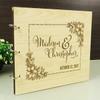 Wooden Wedding Guest Book Personalized Name and Date Rustic Wood Engraved Advice Book Photo Album view 4