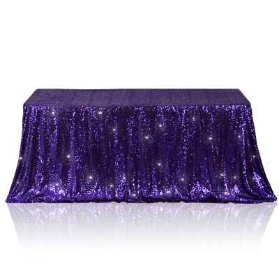 Poise3EHome Purple Sequin Tablecloth 90156 Inch Rectangle Sparkly Fabric Table Cloth for Birthday Wedding Halloween Party Holiday Decoration