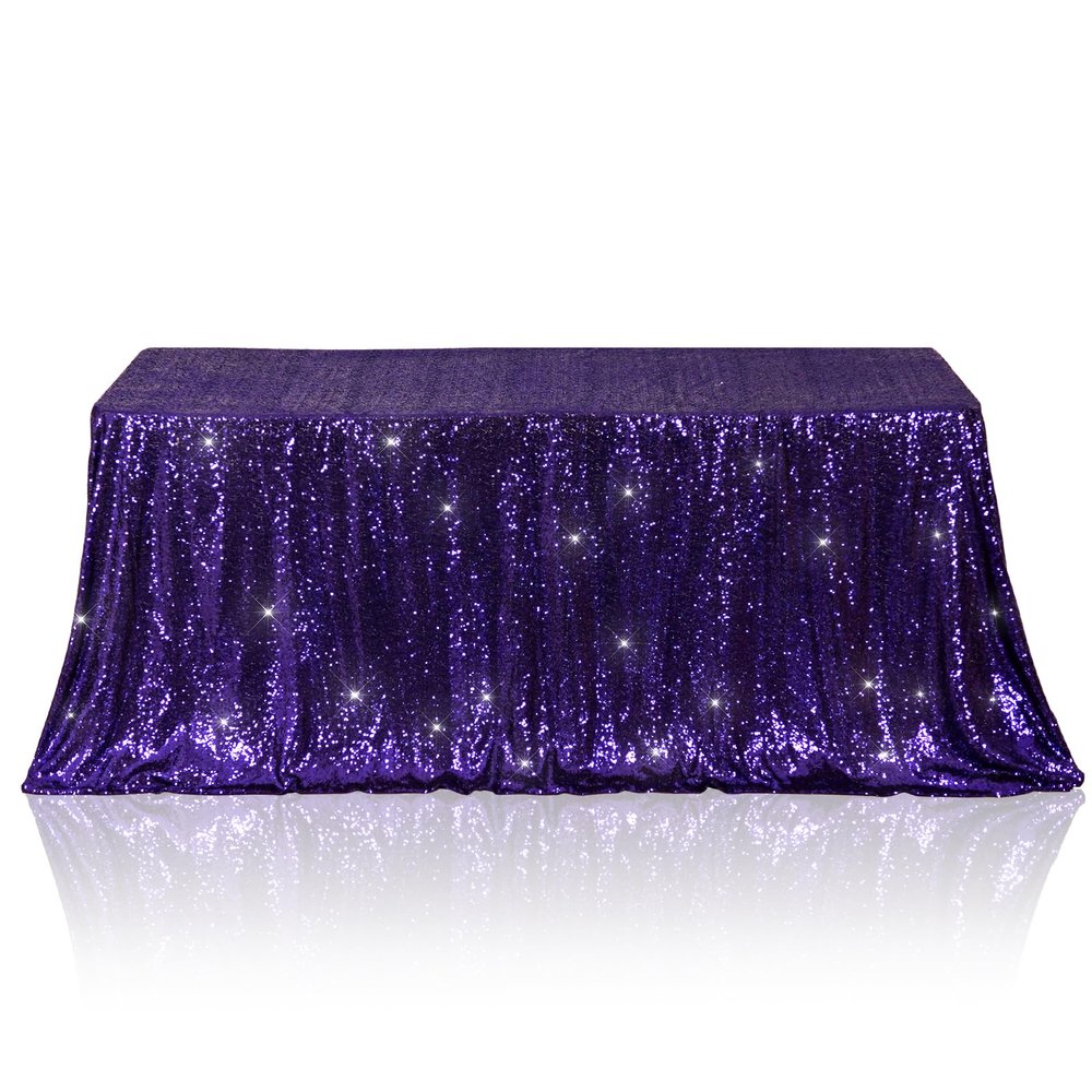 Poise3EHome Purple Sequin Tablecloth 90156 Inch Rectangle Sparkly Fabric Table Cloth for Birthday Wedding Halloween Party Holiday Decoration