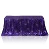 Poise3EHome Purple Sequin Tablecloth 90156 Inch Rectangle Sparkly Fabric Table Cloth for Birthday Wedding Halloween Party Holiday Decoration view 1