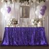 Poise3EHome Purple Sequin Tablecloth 90156 Inch Rectangle Sparkly Fabric Table Cloth for Birthday Wedding Halloween Party Holiday Decoration view 2