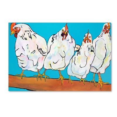 Trademark Fine Art Four Clucks by Pat Saunders-White, 16x24-Inch-Inch