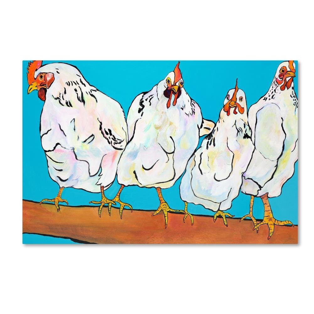 Trademark Fine Art Four Clucks by Pat Saunders-White, 16x24-Inch-Inch