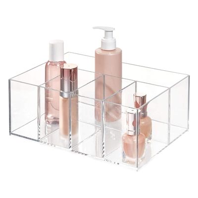iDesign 5-Section Divided Vanity Organizer, Clear