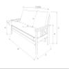 Kodiak Furniture Monterey Futon Set with Storage Drawers, with Barbados Base and Linen Cocoa Mattress view 2