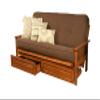 Kodiak Furniture Monterey Futon Set with Storage Drawers, with Barbados Base and Linen Cocoa Mattress view 3