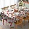 Ambesonne Fruit Tablecloth, Cherry Pattern Design Fresh Berry Fruit Summer Green Garden Macro Digital Print, Dining Room Kitchen Rectangular Table Cover, 52" X 70", Red Green White view 2