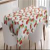 Ambesonne Fruit Tablecloth, Cherry Pattern Design Fresh Berry Fruit Summer Green Garden Macro Digital Print, Dining Room Kitchen Rectangular Table Cover, 52" X 70", Red Green White view 4
