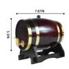 1.5L Whiskey Barrel Dispenser Oak Aging Barrels Home Whiskey Barrel Decanter for Wine, Spirits, Beer, and Liquor (Retro Color) view 3