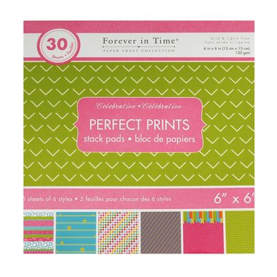 Celebration Paper Stack Pads, Pink/Green, 6x6-Inch