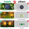 TomCare Solar Lights, 43" Waterproof Flickering Flames 96 LED Torches Outdoor Landscape Decoration Lighting Auto On/Off Pathway Lights for Garden Patio Yard, Black(4) view 2