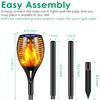 TomCare Solar Lights, 43" Waterproof Flickering Flames 96 LED Torches Outdoor Landscape Decoration Lighting Auto On/Off Pathway Lights for Garden Patio Yard, Black(4) view 4